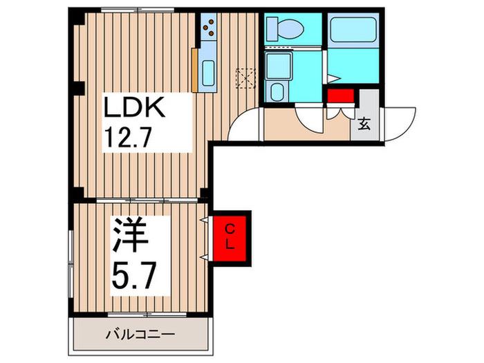 CLAVIUSZEH(1LDK/5階)の間取り写真