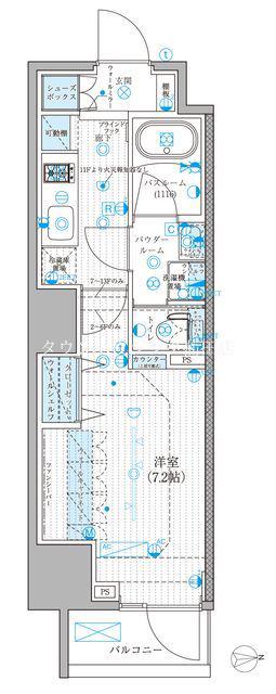 リテラス蒲田(1K/4階)の間取り写真
