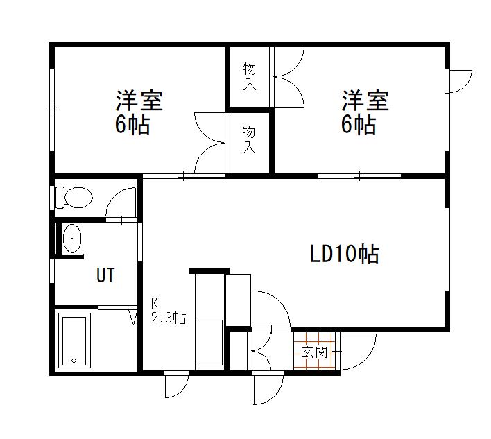 エンジェルウイング(2LDK/1階)の間取り写真