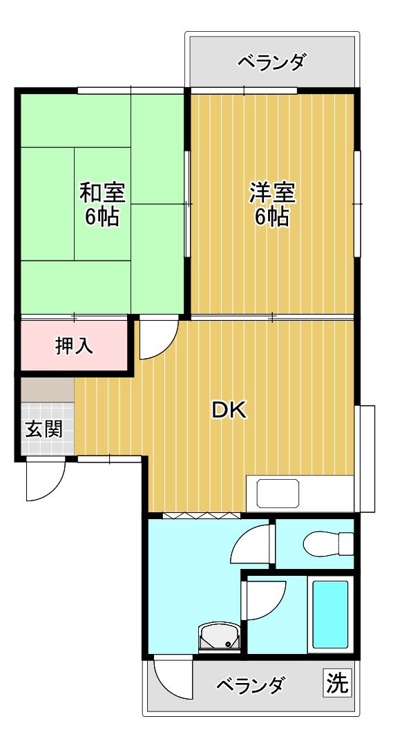 ハイム パート8(2DK/2階)の間取り写真