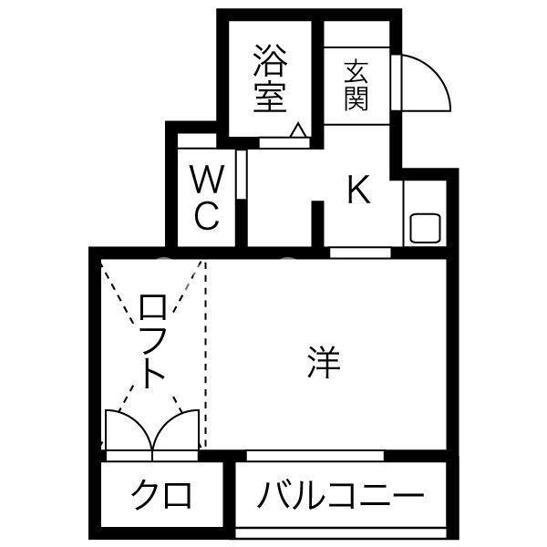 プルス塚本ドゥーエ(1K/3階)の間取り写真