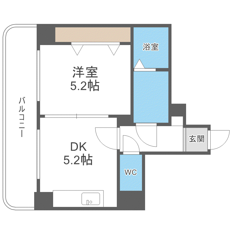 センターヒルズ20(1DK/2階)の間取り写真