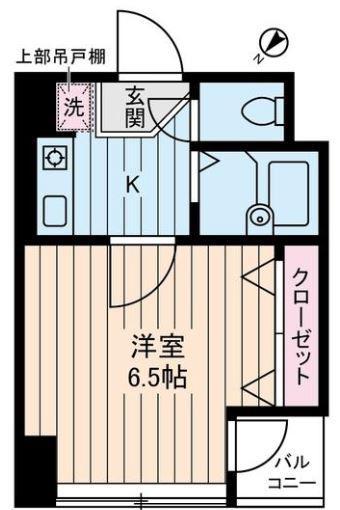 アべニール曙橋(1K/6階)の間取り写真