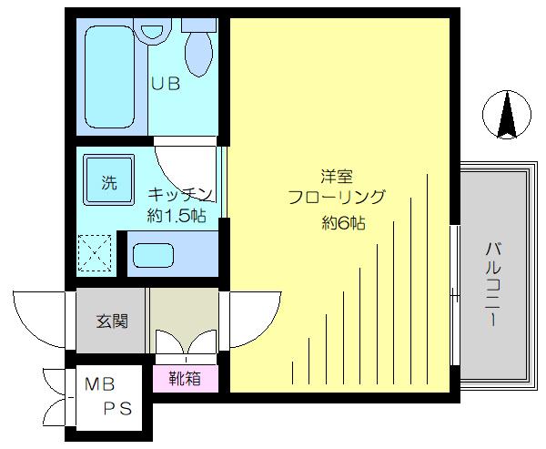 ジュール板橋(ワンルーム/5階)の間取り写真