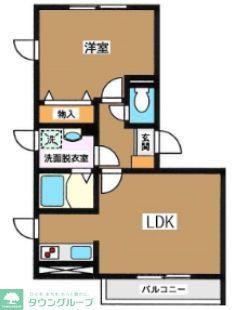 FLAX鷹番(1LDK/3階)の間取り写真