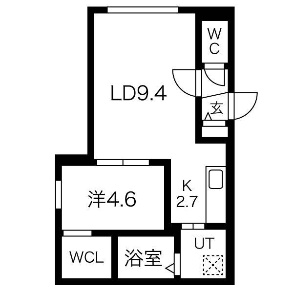 MIES(1LDK/4階)の間取り写真