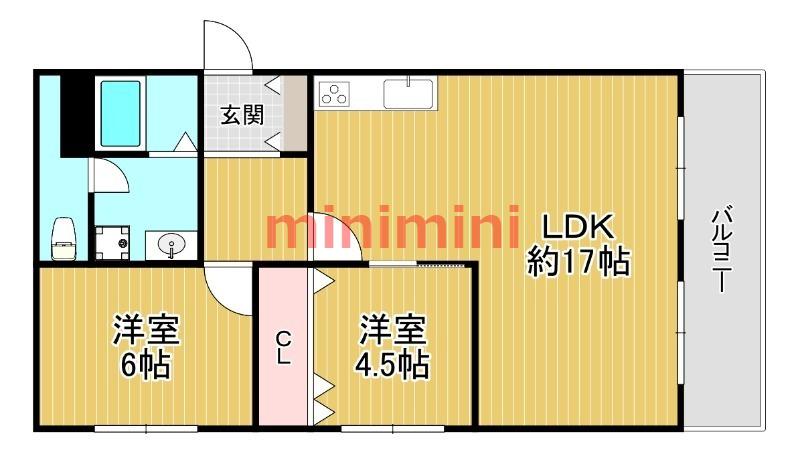 藤本マンション(2LDK/3階)の間取り写真
