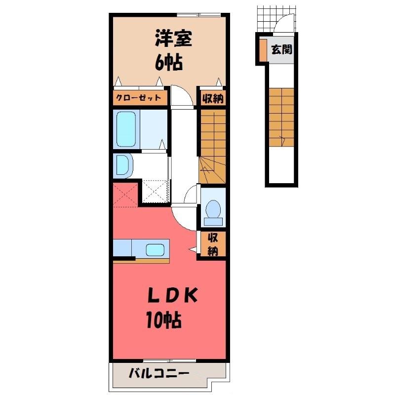 シスター・パラッツオA(1LDK/2階)の間取り写真