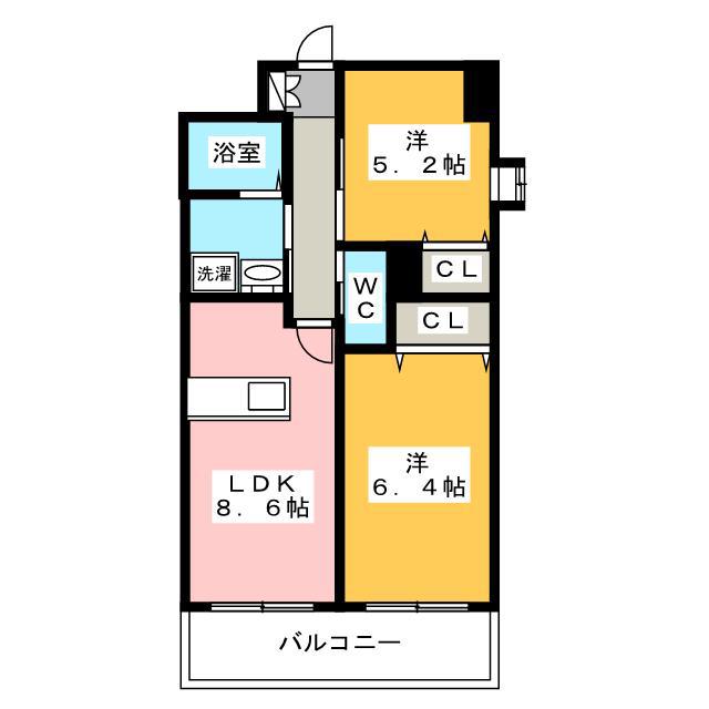 ラファセエスティーロ箱崎駅前(2LDK/5階)の間取り写真