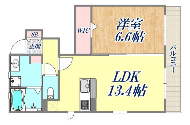 ORANGE STEP武庫之荘(1LDK/1階)の間取り写真