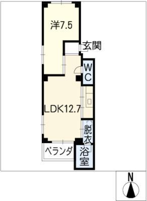 デビュタハウス(1LDK/3階)の間取り写真