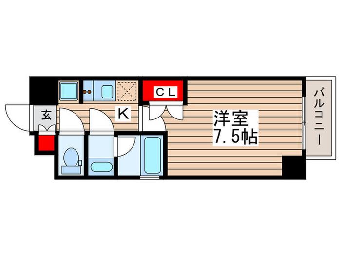 クレストコートTS吾妻橋(1K/4階)の間取り写真