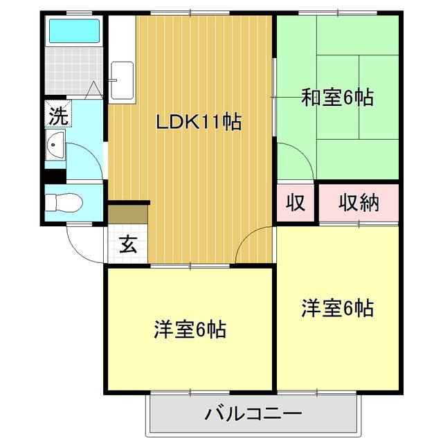 ハイツアネックス E(3LDK/2階)の間取り写真
