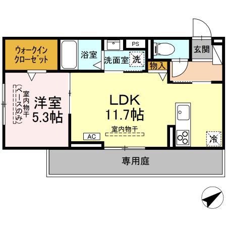 プライム(1LDK/1階)の間取り写真