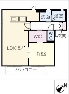 エスペランサII(1LDK/1階)の間取り写真