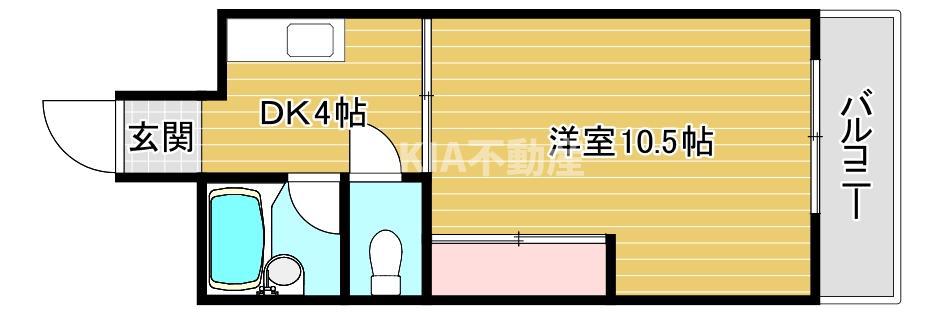 東洋プラザ高倉(1DK/5階)の間取り写真