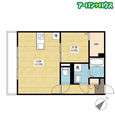 エクセラントロジュマン(1LDK/4階)の間取り写真