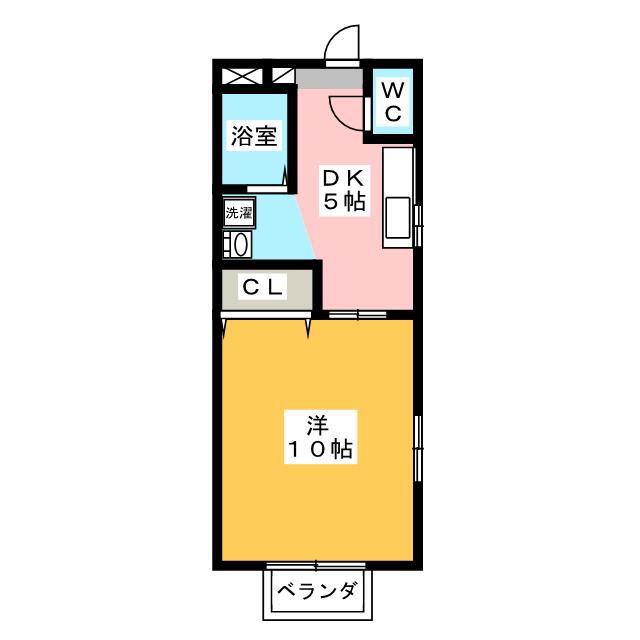 オータムハイツ(1DK/2階)の間取り写真