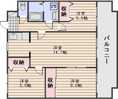 スカール青江Ⅰ(3LDK/1階)の間取り写真