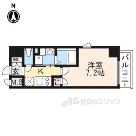 エスカーサ京都四条梅津(1K/5階)の間取り写真