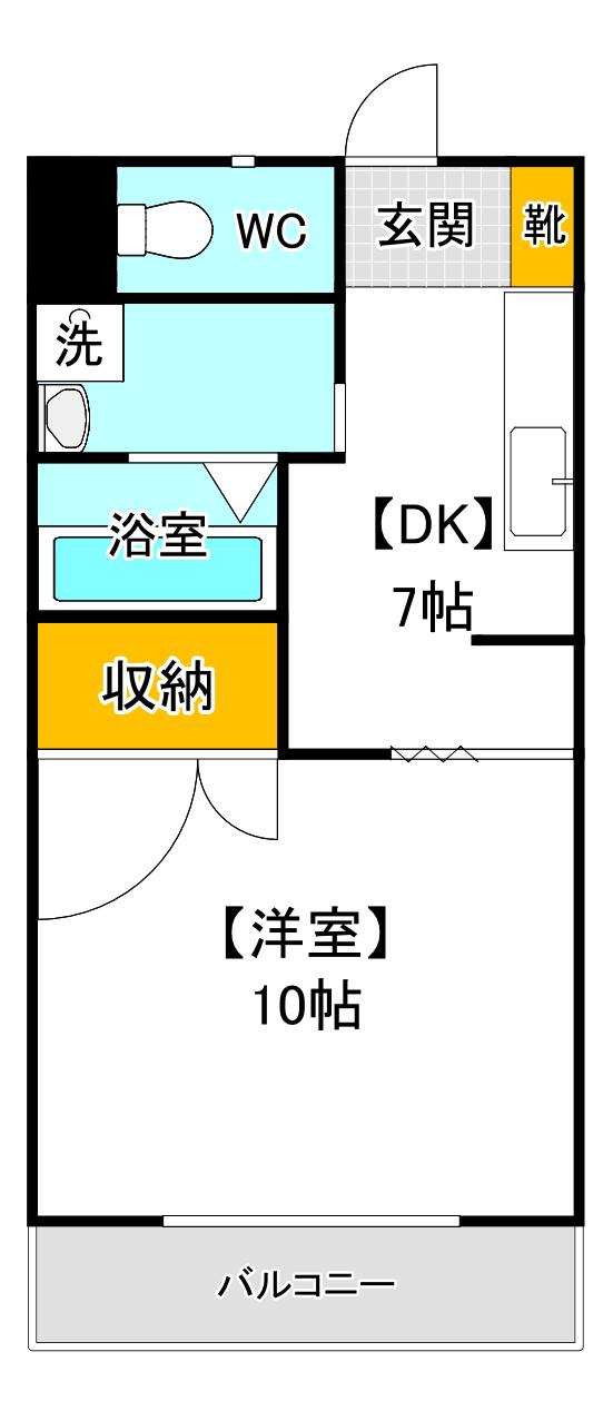 五月マンションメーベ(1DK/2階)の間取り写真