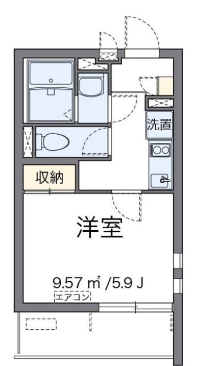 クレイノMULBERRY(1K/3階)の間取り写真