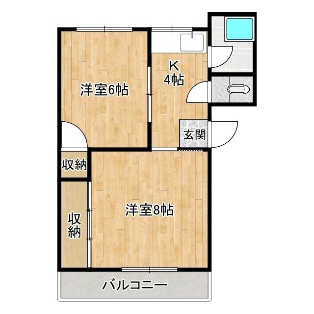 やんぱる下島 B(2K/4階)の間取り写真