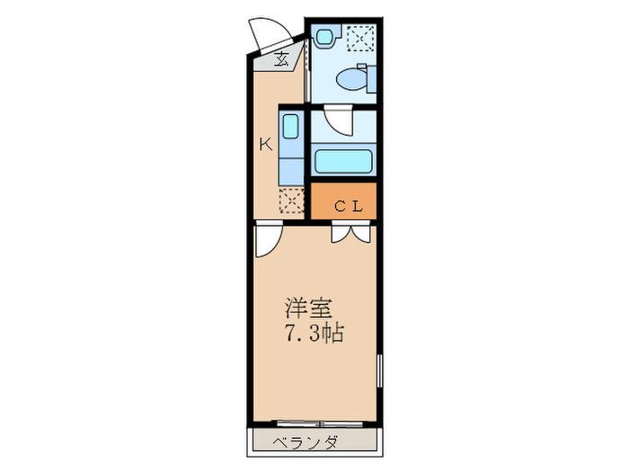 ドーリアKYOTO大宮(1K/2階)の間取り写真