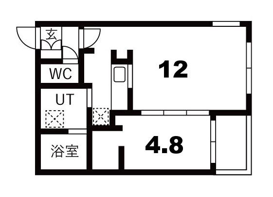 URBAN FLATS千歳(1LDK/3階)の間取り写真