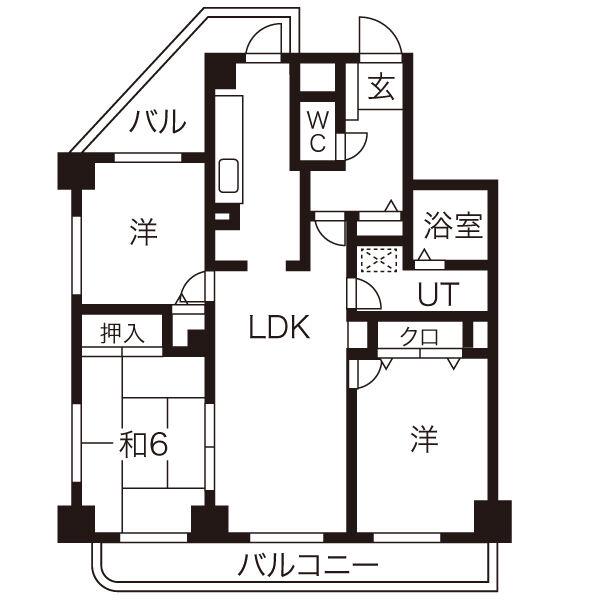 グランドハイリス本山(3LDK/3階)の間取り写真