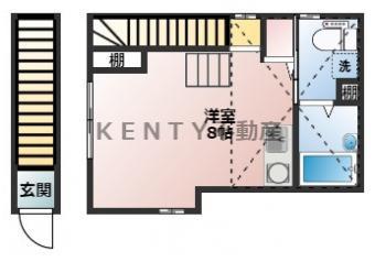 YAGUCHI RESIDENCE C棟(ワンルーム/2階)の間取り写真