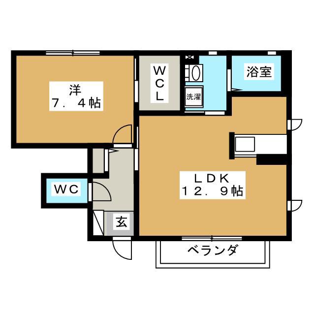 ARCADIA I(1LDK/1階)の間取り写真