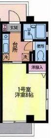 ハーベストタウン(1K/2階)の間取り写真