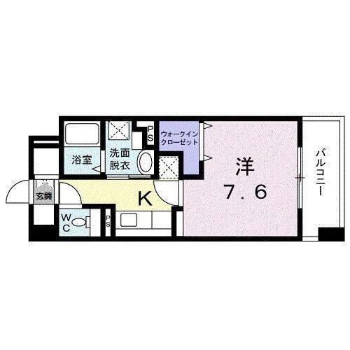 カーサ フィーネ(1K/3階)の間取り写真