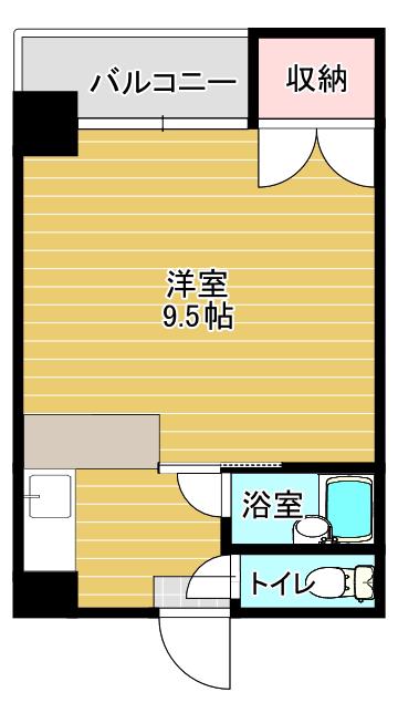 フローラル新屋敷(ワンルーム/4階)の間取り写真
