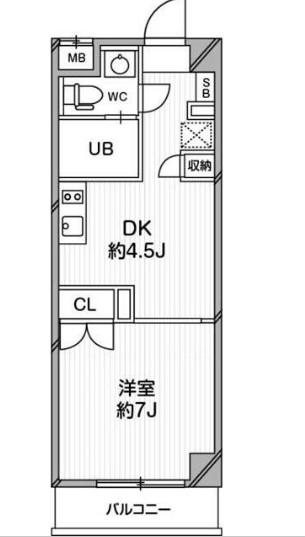 ガーデンテラス南麻布(1DK/3階)の間取り写真