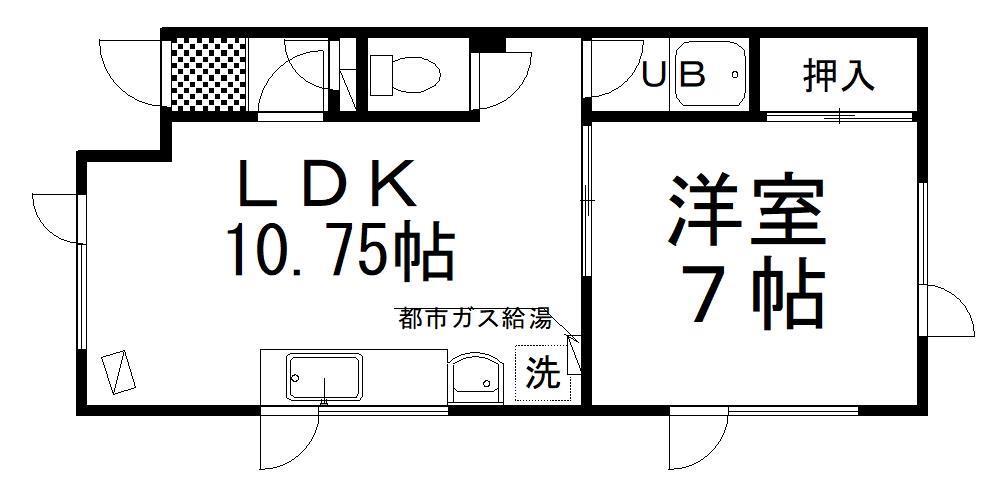 GRAND HEIGHTS(1LDK/1階)の間取り写真