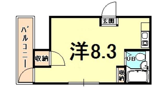 第二モギハイツ(ワンルーム/2階)の間取り写真