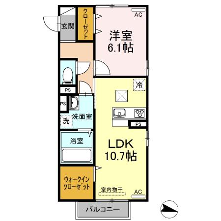 アルティメットM(1LDK/1階)の間取り写真
