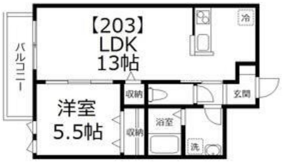 フローラ平井(1LDK/2階)の間取り写真