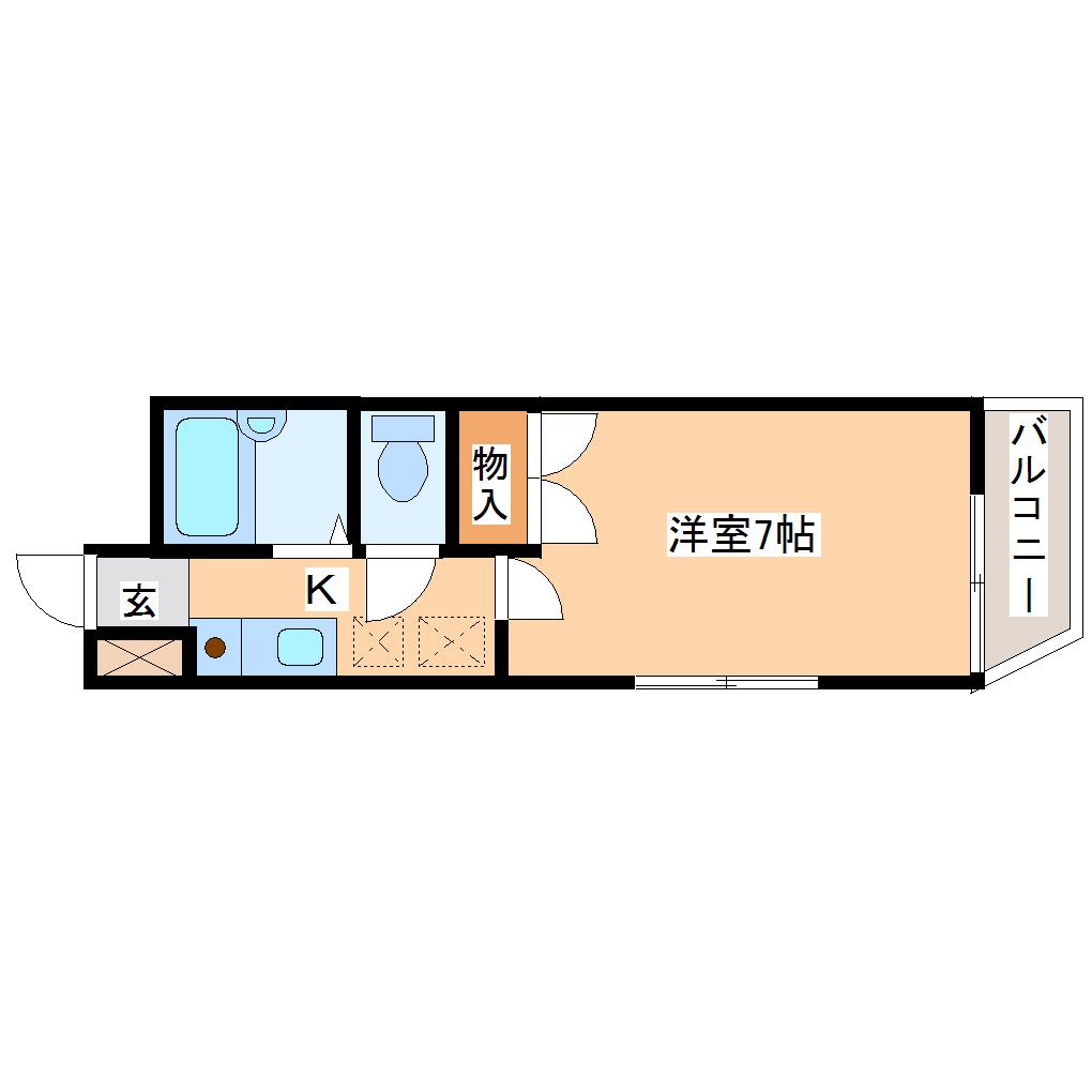 サンシティ柏木I(1K/3階)の間取り写真