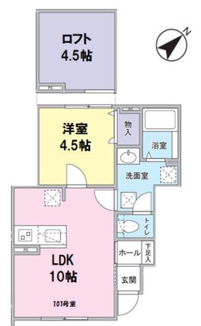 フェリーチェ新横浜(1LDK/1階)の間取り写真