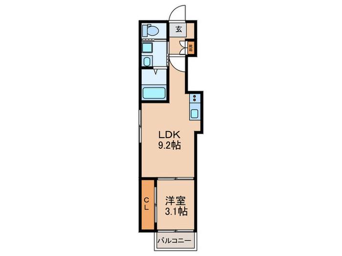 ジュラント淡路(1LDK/1階)の間取り写真