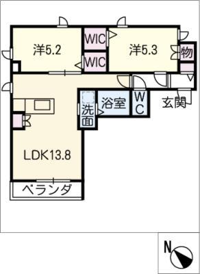 LOISIR MAISON(2LDK/2階)の間取り写真