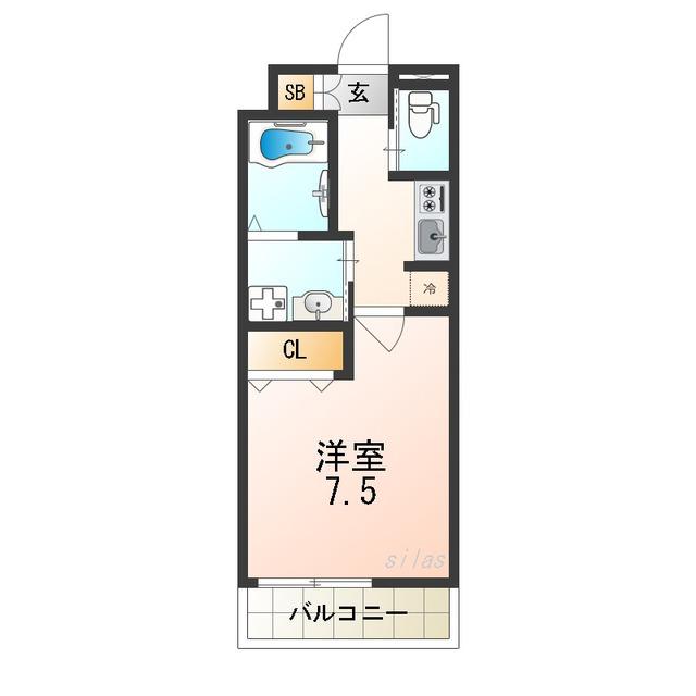 H-MAISON歌島橋III(1K/3階)の間取り写真