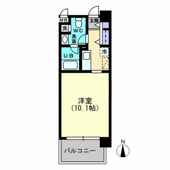 AXIS伊島(1K/8階)の間取り写真
