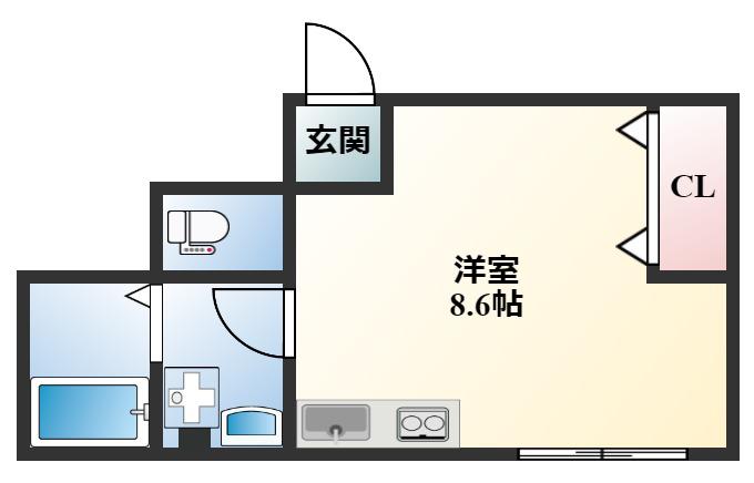 エムズコート(ワンルーム/3階)の間取り写真