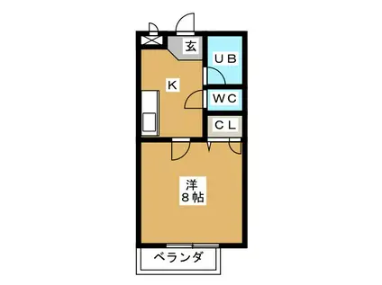 パールマンションII(1K/1階)の間取り写真