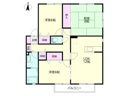 サンガーデン一ノ山二丁目(3LDK/1階)の間取り写真