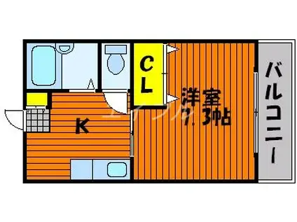 グラック(1K/1階)の間取り写真